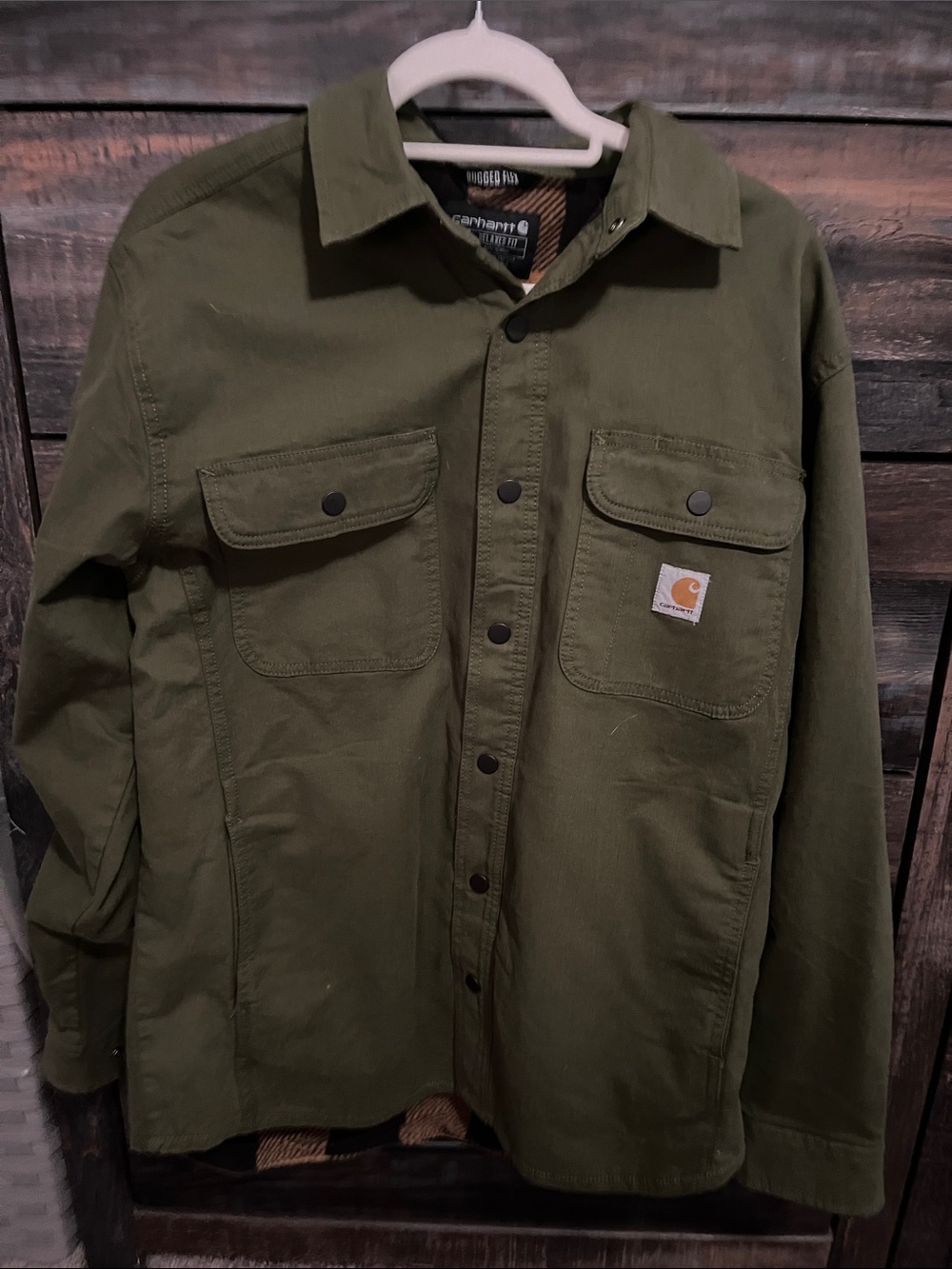 Carhartt Olive Green Canvas Work Jacket
